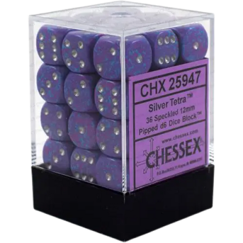 Speckled Silver Tetra Dice Block (36 Dice) Chessex