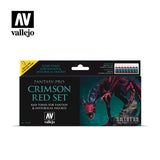 Vallejo Fantasy Pro Paint Set: Crimson Red Set