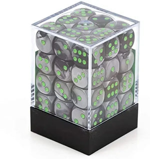 Gemini Black-Grey/green Dice Block (36 Dice)