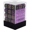 Gemini Black-Purple/ gold Dice Block (36 Dice)