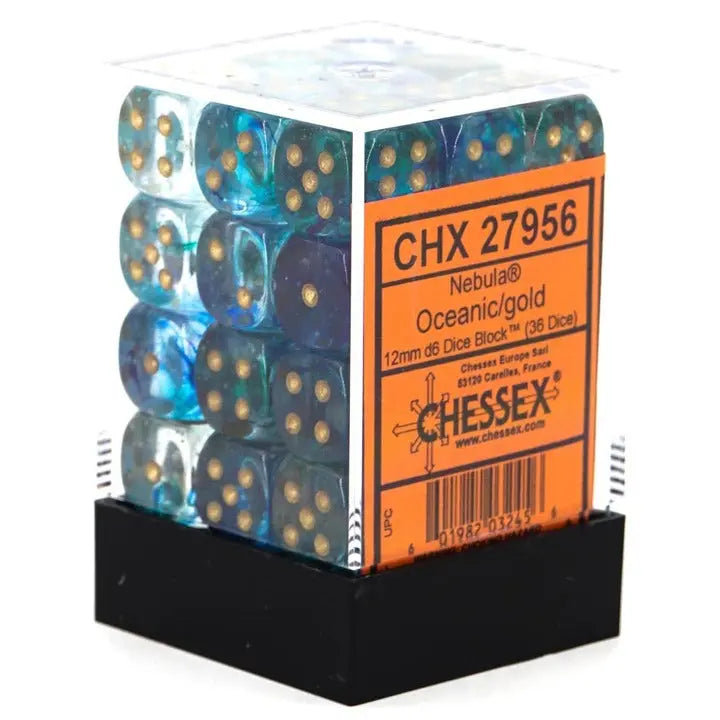 Nebula Oceanic/ gold Luminary Dice Block (36 Dice)