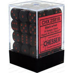 Opaque Black/ red Dice Block (36 Dice)