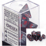 Velvet Polyhedral Black/red 7-Die Set