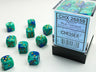 Gemini Blue-teal/ gold Dice Block (36 Dice)