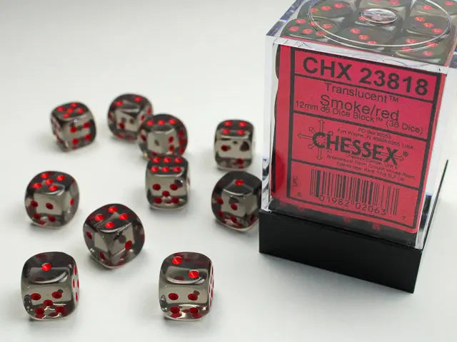Translucent Smoke/ red Dice Block (36 Dice)