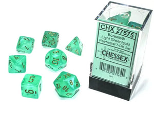 Borealis® Polyhedral Light Green/gold 7-Die Set