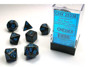 Speckled Blue Stars 7-Die set