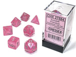 Borealis® Polyhedral Pink/silver 7-Die Set Chessex