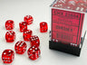 Translucent Red/ white Dice Block (36 Dice)