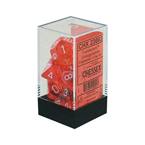 Translucent Orange/ white 7-Die set