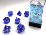 Translucent Blue/ white 7-Die set