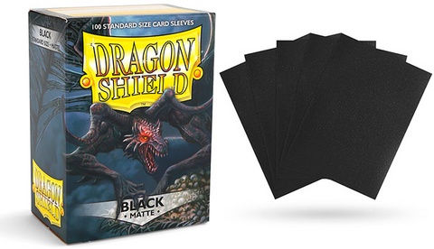 Dragon Shield Sleeves-BLACK- Matte 100CT Wandering Adventures