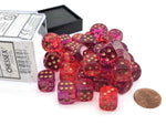 Gemini Translucent Red- Violet/gold Dice Block (36 Dice) Chessex