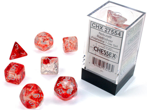 Nebula Polyhedral Red/ silver Luminary 7-Die Set