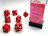Opaque Red/ white 7-Die Set