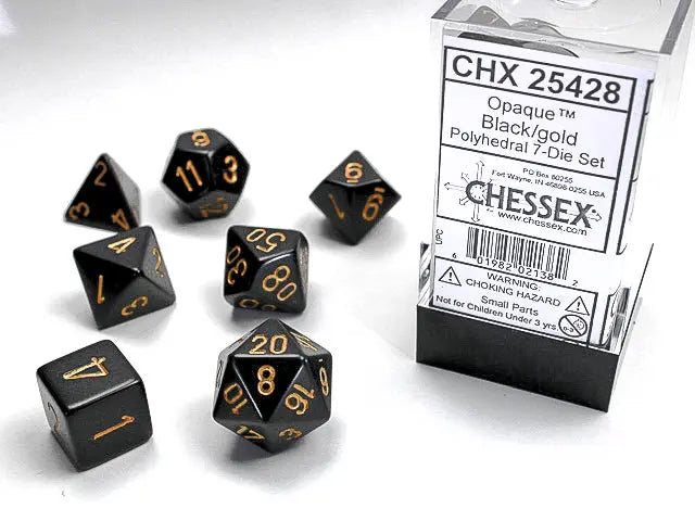 Opaque Black/ gold 7-Die Set