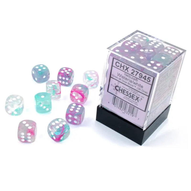 Nebula Wisteria/ white Dice Block (36 Dice)