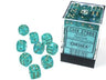 Borealis Teal/ gold Dice Block (36 Dice)
