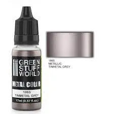 GreenStuffWorld Acrylic Paint: Metallic Tinmetal Grey