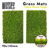 GreenStuffWorld Grass Mats Cut-Out: Yellow Flower Fields 10mm