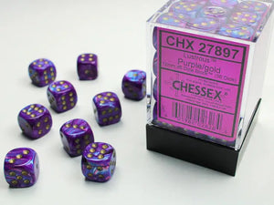 Lustrous Purple/ gold Dice Block (36 Dice)